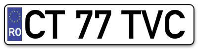 Placuta inmatriculare numar auto  CT-77-TVC, CT 77 TVC, CT77TVC