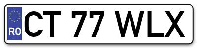 Placuta inmatriculare numar auto  CT-77-WLX, CT 77 WLX, CT77WLX