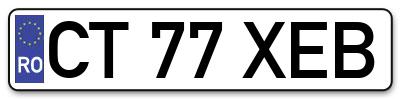 Placuta inmatriculare numar auto  CT-77-XEB, CT 77 XEB, CT77XEB