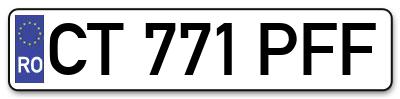 Placuta inmatriculare numar auto  CT-771-PFF, CT 771 PFF, CT771PFF