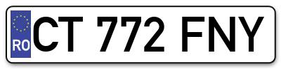 Placuta inmatriculare numar auto  CT-772-FNY, CT 772 FNY, CT772FNY