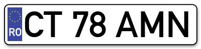 Placuta inmatriculare numar auto  CT-78-AMN, CT 78 AMN, CT78AMN