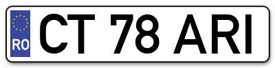 Placuta inmatriculare numar auto  CT-78-ARI, CT 78 ARI, CT78ARI