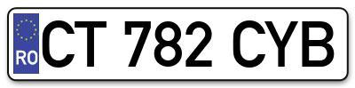 Placuta inmatriculare numar auto  CT-782-CYB, CT 782 CYB, CT782CYB