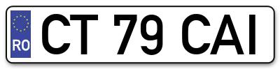Placuta inmatriculare numar auto  CT-79-CAI, CT 79 CAI, CT79CAI