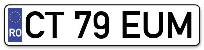 Placuta inmatriculare numar auto  CT-79-EUM, CT 79 EUM, CT79EUM