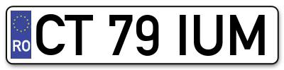 Placuta inmatriculare numar auto  CT-79-IUM, CT 79 IUM, CT79IUM