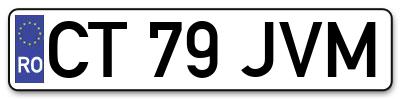 Placuta inmatriculare numar auto  CT-79-JVM, CT 79 JVM, CT79JVM