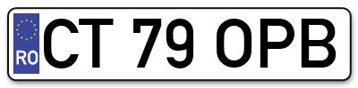 Placuta inmatriculare numar auto  CT-79-OPB, CT 79 OPB, CT79OPB