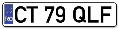 Placuta inmatriculare numar auto  CT-79-QLF, CT 79 QLF, CT79QLF