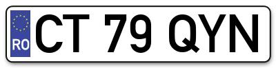 Placuta inmatriculare numar auto  CT-79-QYN, CT 79 QYN, CT79QYN