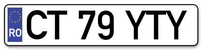 Placuta inmatriculare numar auto  CT-79-YTY, CT 79 YTY, CT79YTY