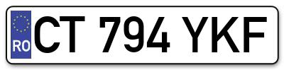 Placuta inmatriculare numar auto  CT-794-YKF, CT 794 YKF, CT794YKF
