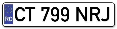 Placuta inmatriculare numar auto  CT-799-NRJ, CT 799 NRJ, CT799NRJ