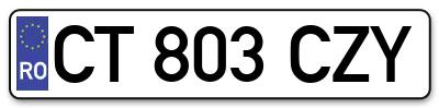 Placuta inmatriculare numar auto  CT-803-CZY, CT 803 CZY, CT803CZY