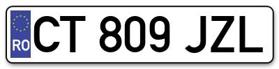 Placuta inmatriculare numar auto  CT-809-JZL, CT 809 JZL, CT809JZL
