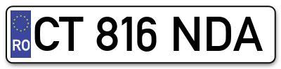 Placuta inmatriculare numar auto  CT-816-NDA, CT 816 NDA, CT816NDA