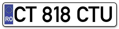 Placuta inmatriculare numar auto  CT-818-CTU, CT 818 CTU, CT818CTU