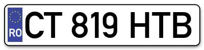 Placuta inmatriculare numar auto  CT-819-HTB, CT 819 HTB, CT819HTB