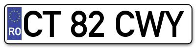 Placuta inmatriculare numar auto  CT-82-CWY, CT 82 CWY, CT82CWY