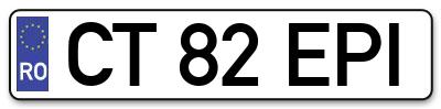 Placuta inmatriculare numar auto  CT-82-EPI, CT 82 EPI, CT82EPI