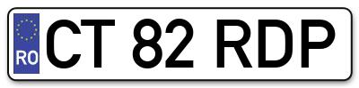 Placuta inmatriculare numar auto  CT-82-RDP, CT 82 RDP, CT82RDP
