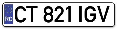 Placuta inmatriculare numar auto  CT-821-IGV, CT 821 IGV, CT821IGV