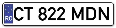Placuta inmatriculare numar auto  CT-822-MDN, CT 822 MDN, CT822MDN