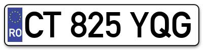 Placuta inmatriculare numar auto  CT-825-YQG, CT 825 YQG, CT825YQG