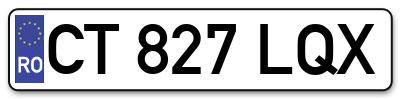Placuta inmatriculare numar auto  CT-827-LQX, CT 827 LQX, CT827LQX