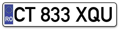 Placuta inmatriculare numar auto  CT-833-XQU, CT 833 XQU, CT833XQU