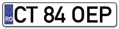 Placuta inmatriculare numar auto  CT-84-OEP, CT 84 OEP, CT84OEP