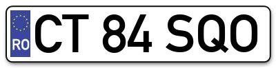 Placuta inmatriculare numar auto  CT-84-SQO, CT 84 SQO, CT84SQO
