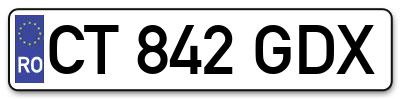 Placuta inmatriculare numar auto  CT-842-GDX, CT 842 GDX, CT842GDX