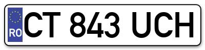 Placuta inmatriculare numar auto  CT-843-UCH, CT 843 UCH, CT843UCH