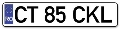 Placuta inmatriculare numar auto  CT-85-CKL, CT 85 CKL, CT85CKL