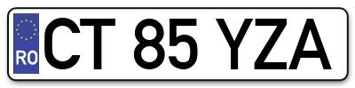 Placuta inmatriculare numar auto  CT-85-YZA, CT 85 YZA, CT85YZA