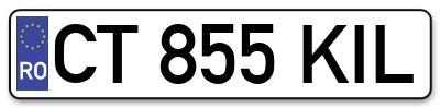 Placuta inmatriculare numar auto  CT-855-KIL, CT 855 KIL, CT855KIL