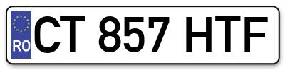 Placuta inmatriculare numar auto  CT-857-HTF, CT 857 HTF, CT857HTF