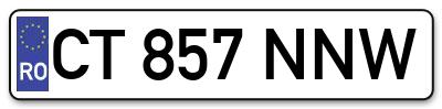 Placuta inmatriculare numar auto  CT-857-NNW, CT 857 NNW, CT857NNW