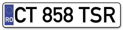 Placuta inmatriculare numar auto  CT-858-TSR, CT 858 TSR, CT858TSR