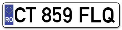Placuta inmatriculare numar auto  CT-859-FLQ, CT 859 FLQ, CT859FLQ