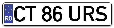 Placuta inmatriculare numar auto  CT-86-URS, CT 86 URS, CT86URS