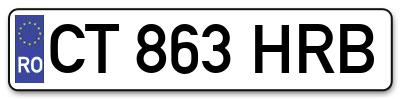 Placuta inmatriculare numar auto  CT-863-HRB, CT 863 HRB, CT863HRB