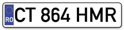 Placuta inmatriculare numar auto  CT-864-HMR, CT 864 HMR, CT864HMR