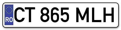 Placuta inmatriculare numar auto  CT-865-MLH, CT 865 MLH, CT865MLH