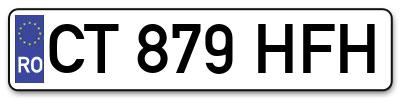 Placuta inmatriculare numar auto  CT-879-HFH, CT 879 HFH, CT879HFH