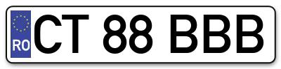 Placuta inmatriculare numar auto  CT-88-BBB, CT 88 BBB, CT88BBB