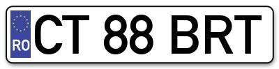 Placuta inmatriculare numar auto  CT-88-BRT, CT 88 BRT, CT88BRT