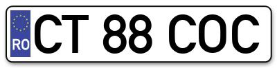 Placuta inmatriculare numar auto  CT-88-COC, CT 88 COC, CT88COC